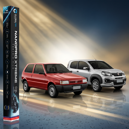 Insulfilm Nano Cerâmica Fiat Uno 2 Portas — Corte Computadorizado Sob Medida — Película Térmica Premium Nanopro Xtreme