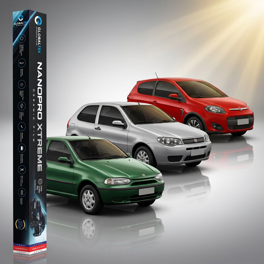 Insulfilm Nano Cerâmica Fiat Palio 2 Portas — Corte Computadorizado Sob Medida — Película Térmica Premium Nanopro Xtreme