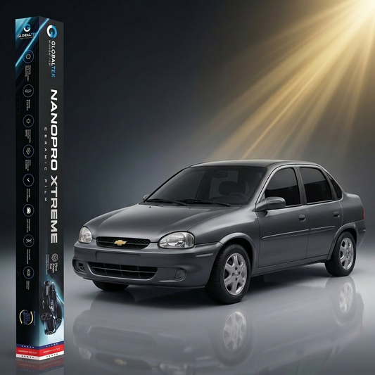 Insulfilm Nano Cerâmica Chevrolet Corsa Sedan — Corte Computadorizado Sob Medida — Película Térmica Premium Nanopro Xtreme