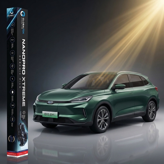 Insulfilm Nano Cerâmica Geely EX5 EM-i — Corte Computadorizado Sob Medida — Película Térmica Premium Nanopro Xtreme