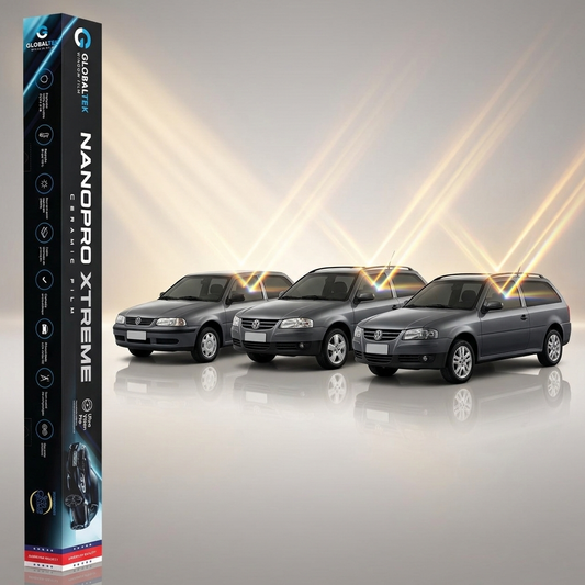 Insulfilm Nano Cerâmica Volkswagen Parati 2 Portas — Compatível com Gerações Bola, G3 e G4 (1996-2013) — Corte Computadorizado Sob Medida — Película Térmica Premium Nanopro Xtreme